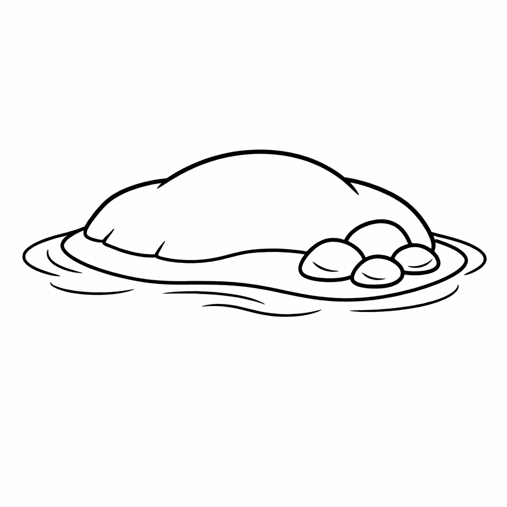 Free printable coloring page: Island Simple, for ages 3-6