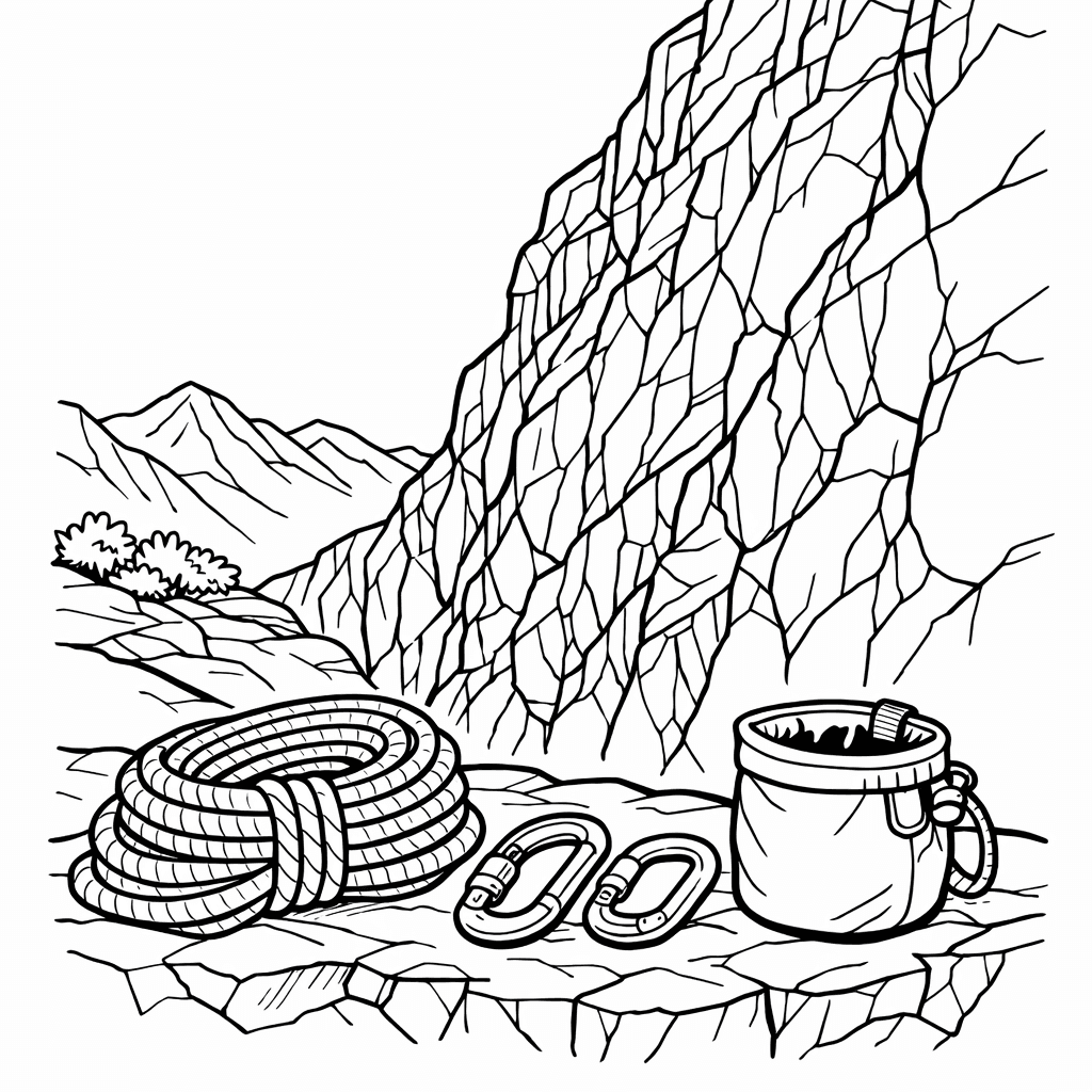 Free printable coloring page: Mountain And Trees, for ages 7-12