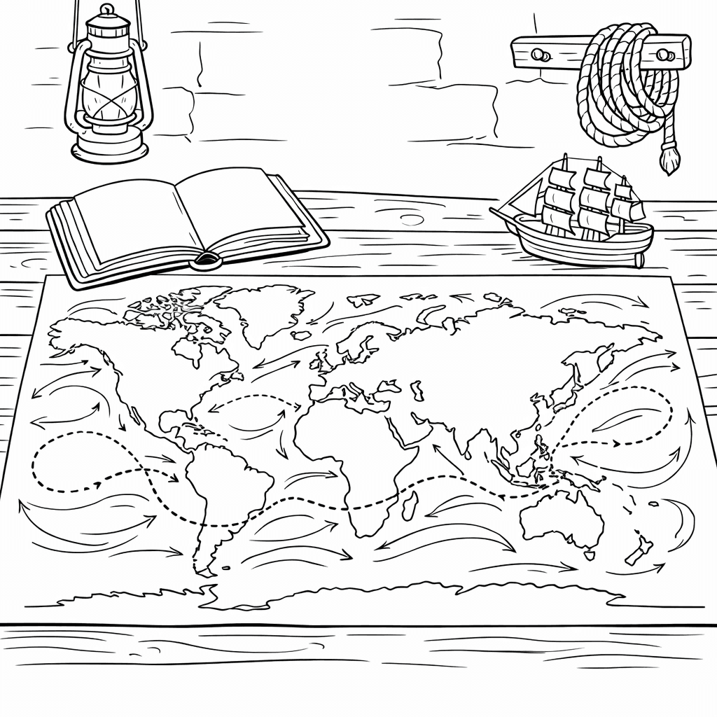 Free printable coloring page: Object Only: Two Or Three World Maps Side…, for ages 7-12
