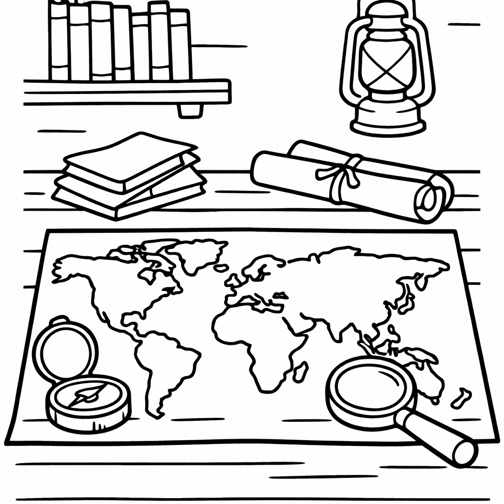 Free printable coloring page: Continents Simple, for ages 3-6