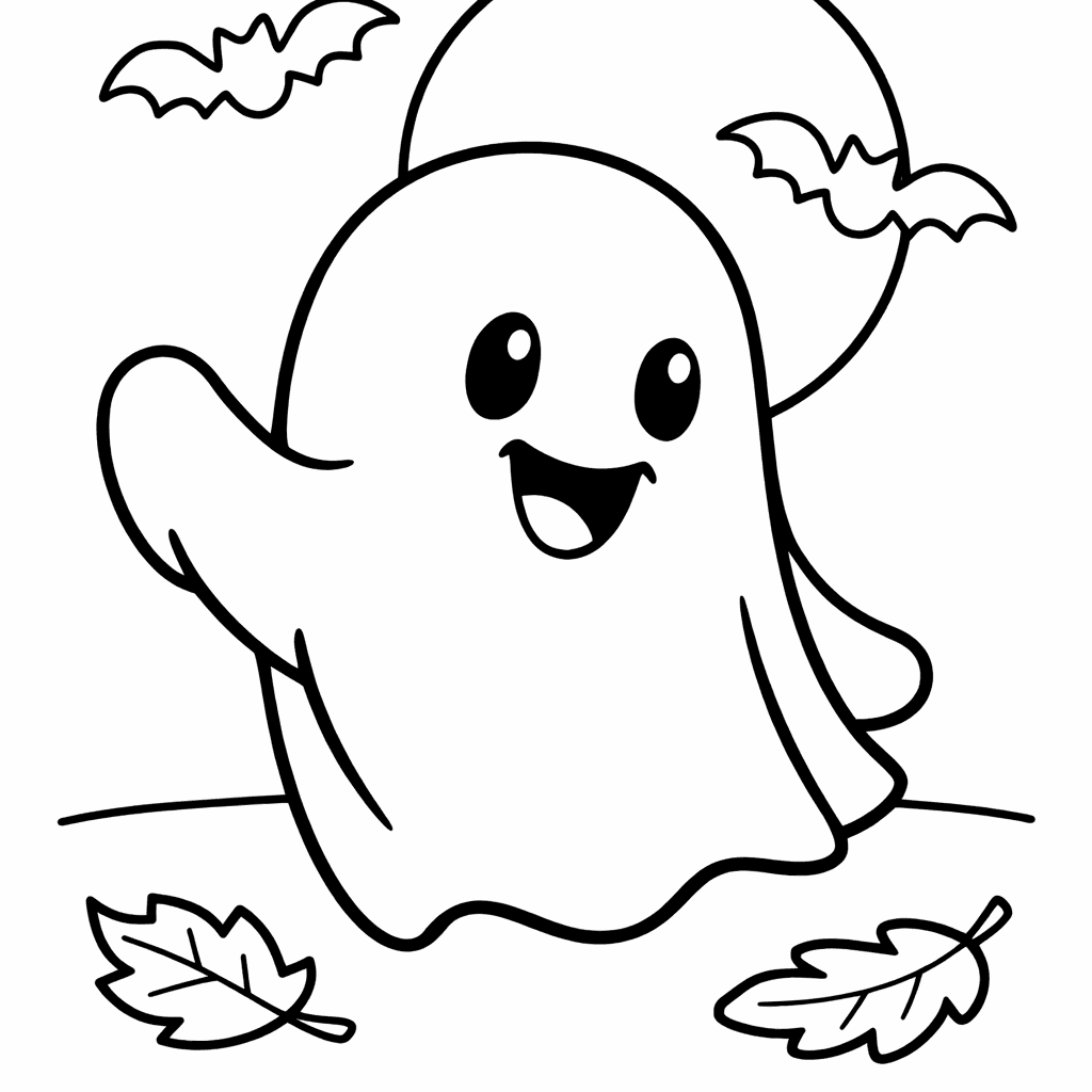 Free printable coloring page: Halloween Simple, for ages 3-6