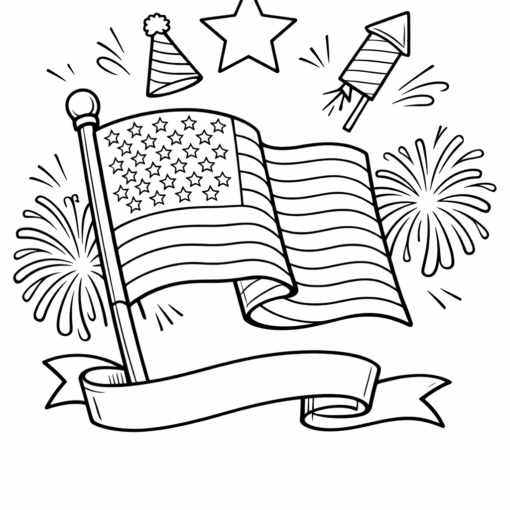 Free printable coloring page: Stars And Stripes, for ages 7-12