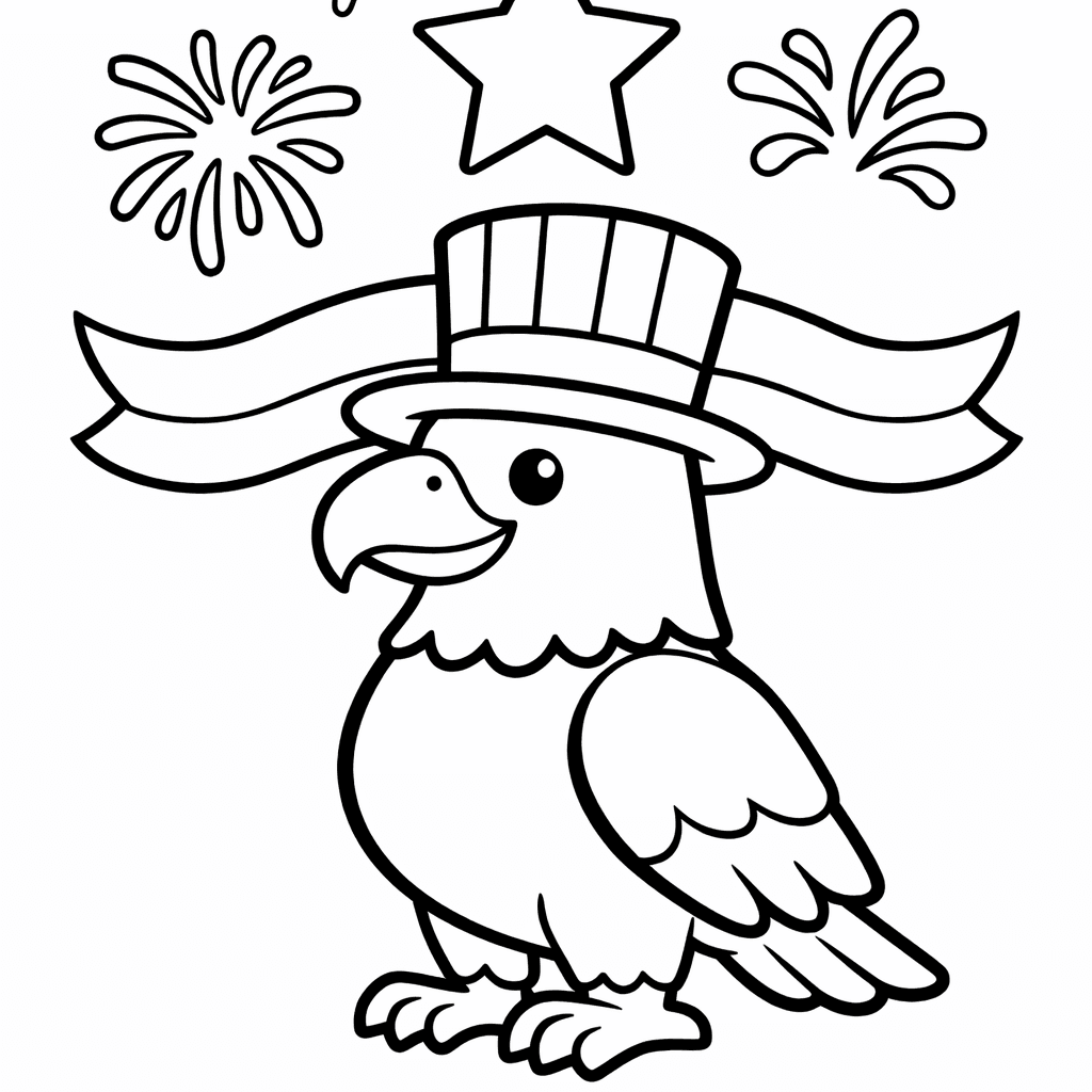 4th of July Coloring Page — America Celebration