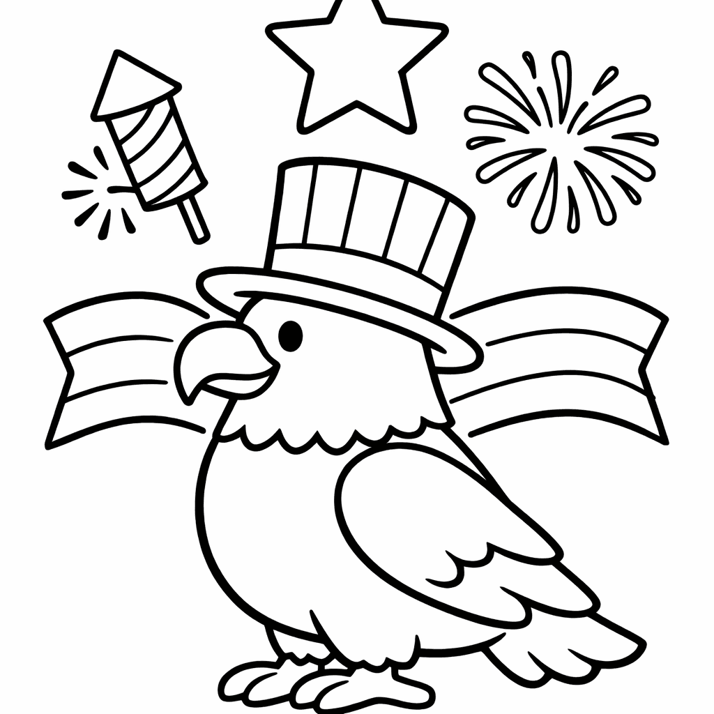 4th of July Coloring Page — Independence Day