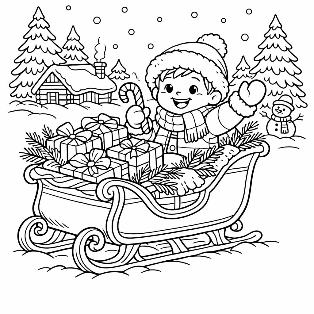 Free printable coloring page: Christmas Tree, for ages 7-12