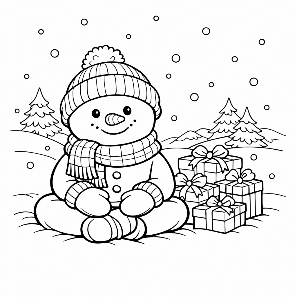 Free printable coloring page: Christmas Simple, for ages 7-12