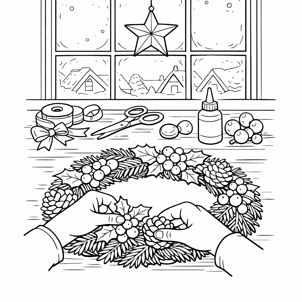 Free printable coloring page: Object Only: Two Or Three Christmass Side By…, for ages 7-12