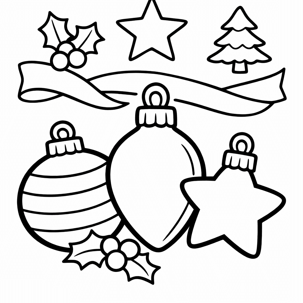 Free printable coloring page: Object Only: Two Or Three Christmass Side By…, for ages 3-6