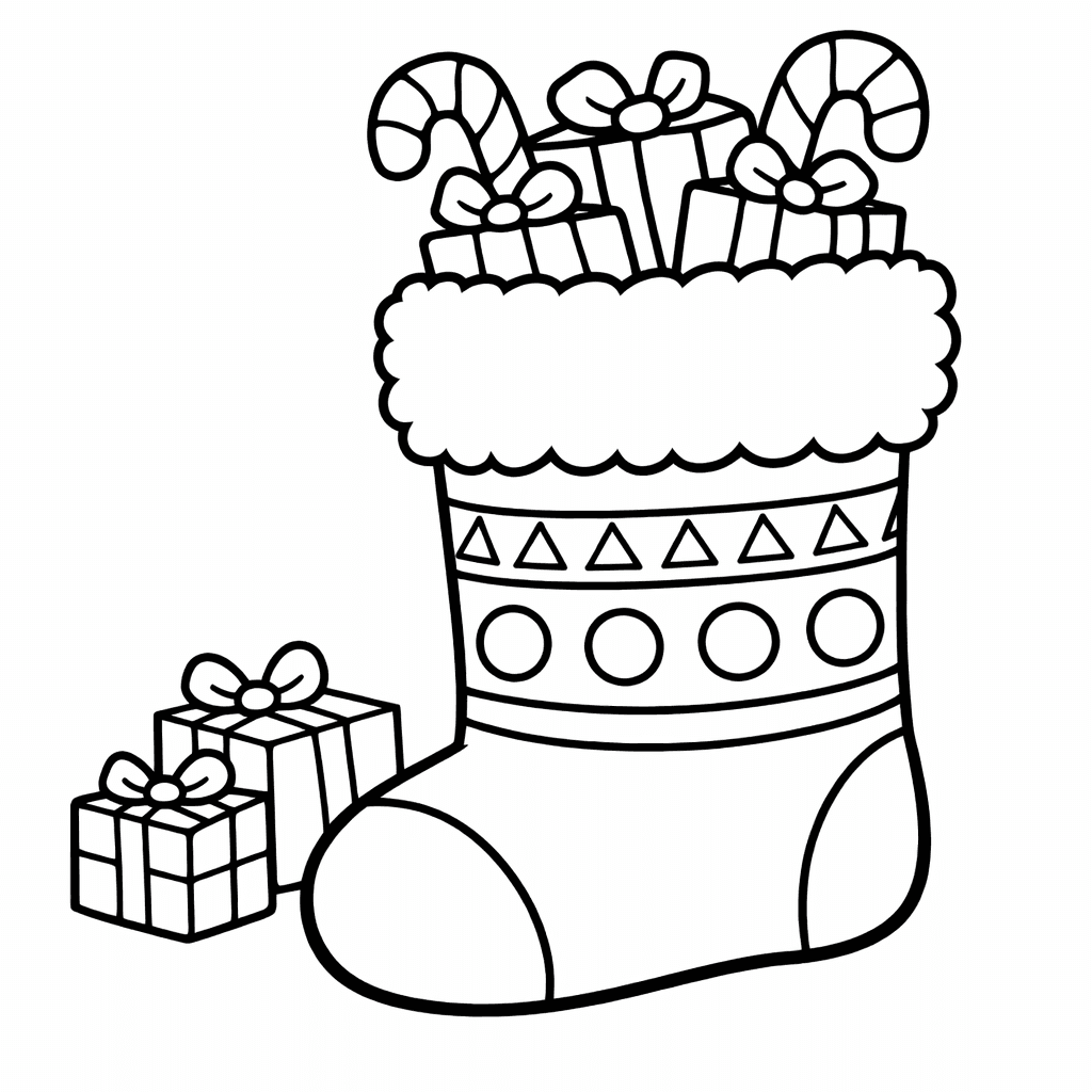Free printable coloring page: Holiday Scene, for ages 3-6