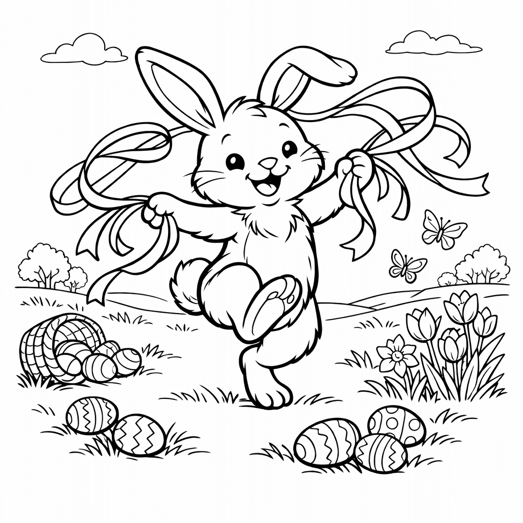 Free printable coloring page: Object Only: Two Or Three Easters Side By…, for ages 7-12