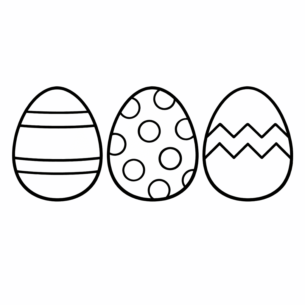 Free printable coloring page: Easter Simple, for ages 3-6