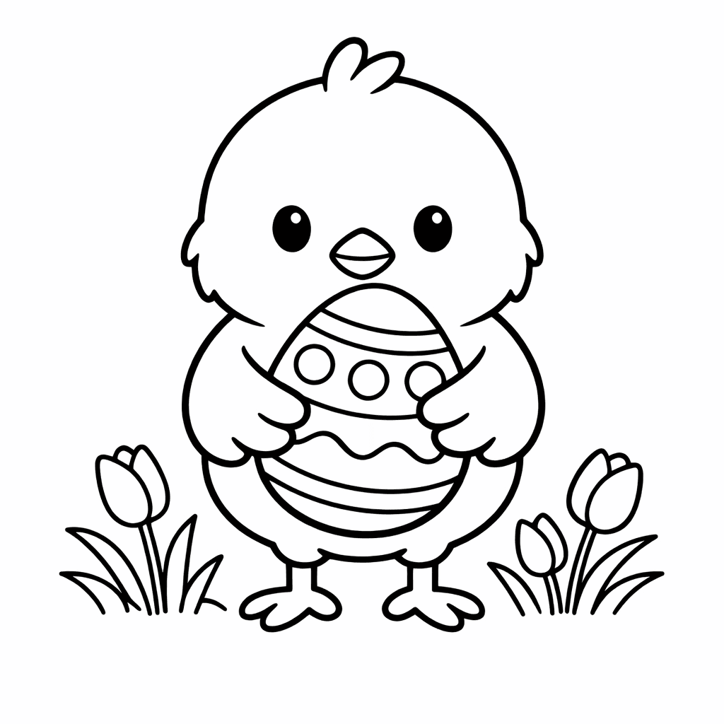 Free printable coloring page: Easter Basket, for ages 3-6