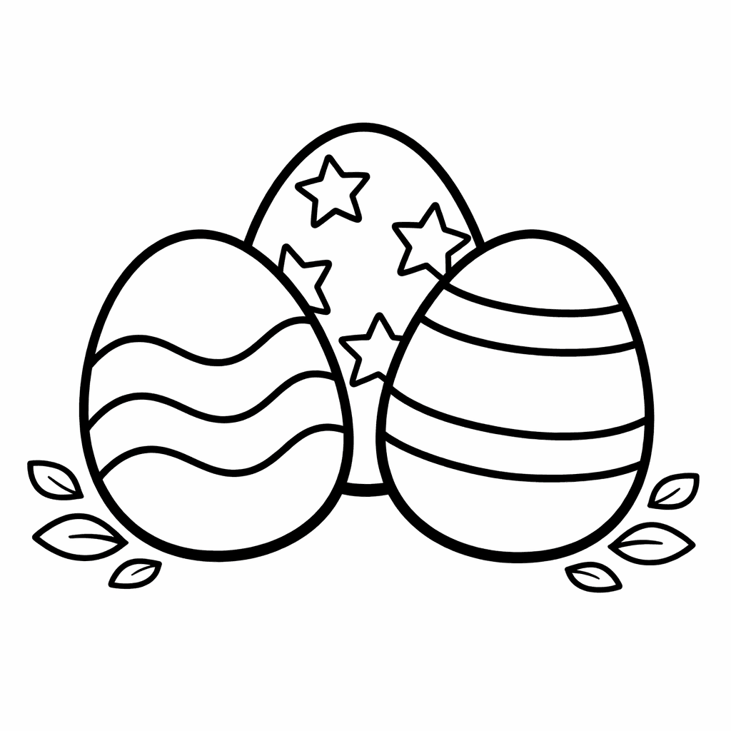 Free printable coloring page: Easter Simple, for ages 3-6