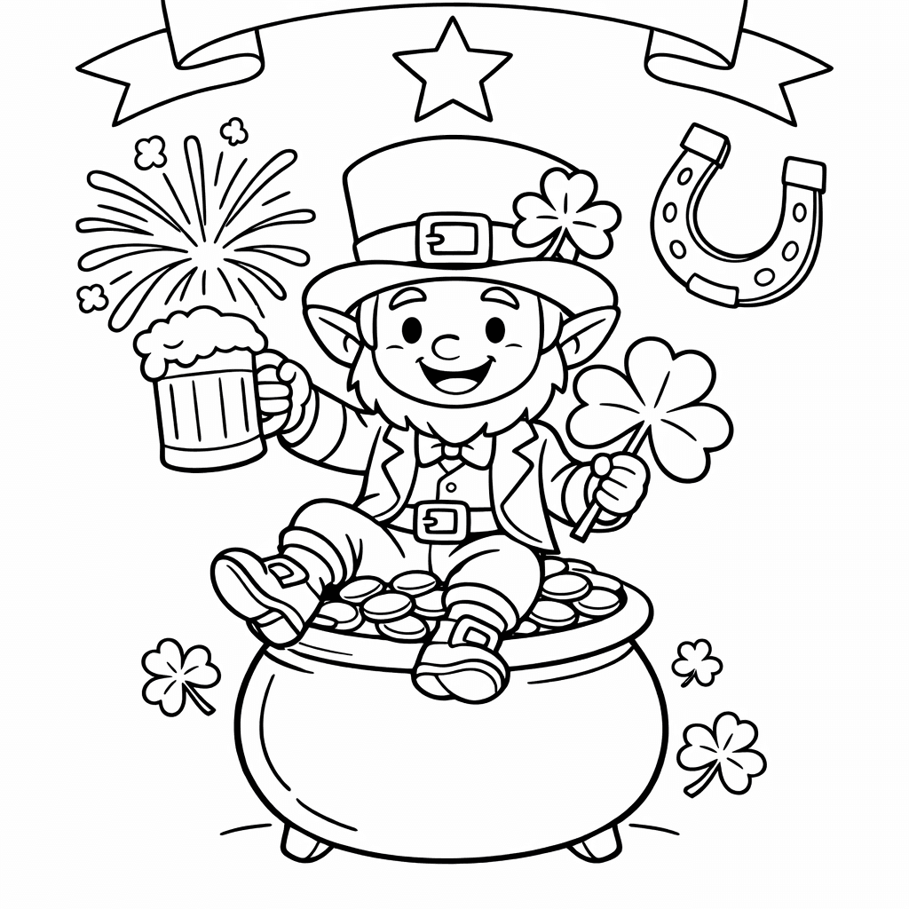 Free printable coloring page: Object Only: Two Or Three St. Patrick's Days…, for ages 7-12