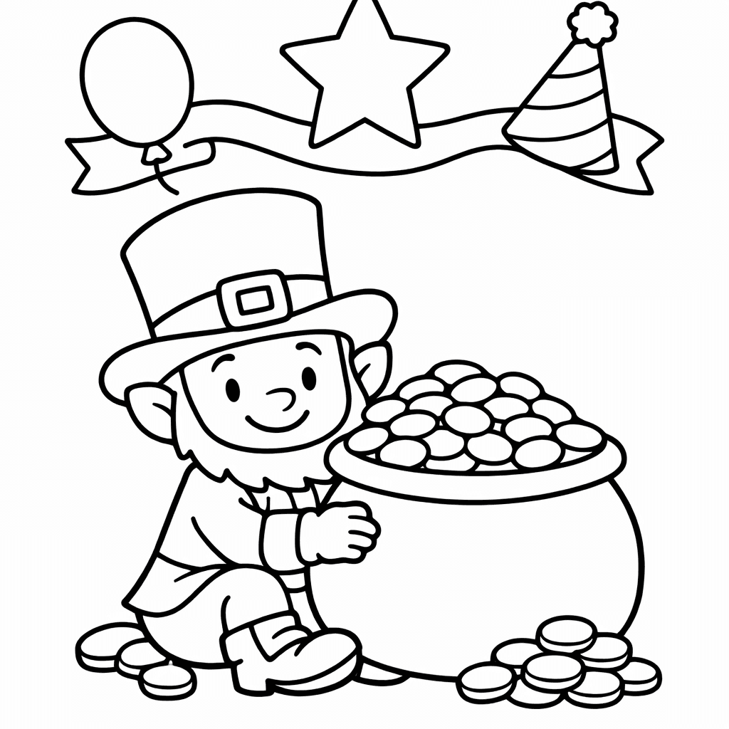 Free printable coloring page: Irish Holiday, for ages 3-6