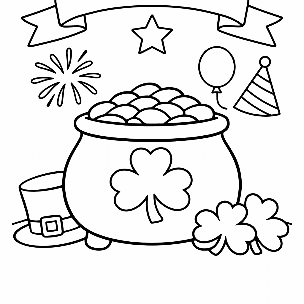 Free printable coloring page: St Patricks Simple, for ages 3-6