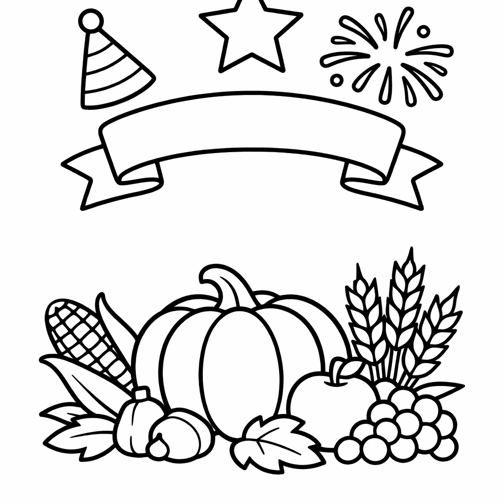 Free printable coloring page: Fall Holiday, for ages 3-6