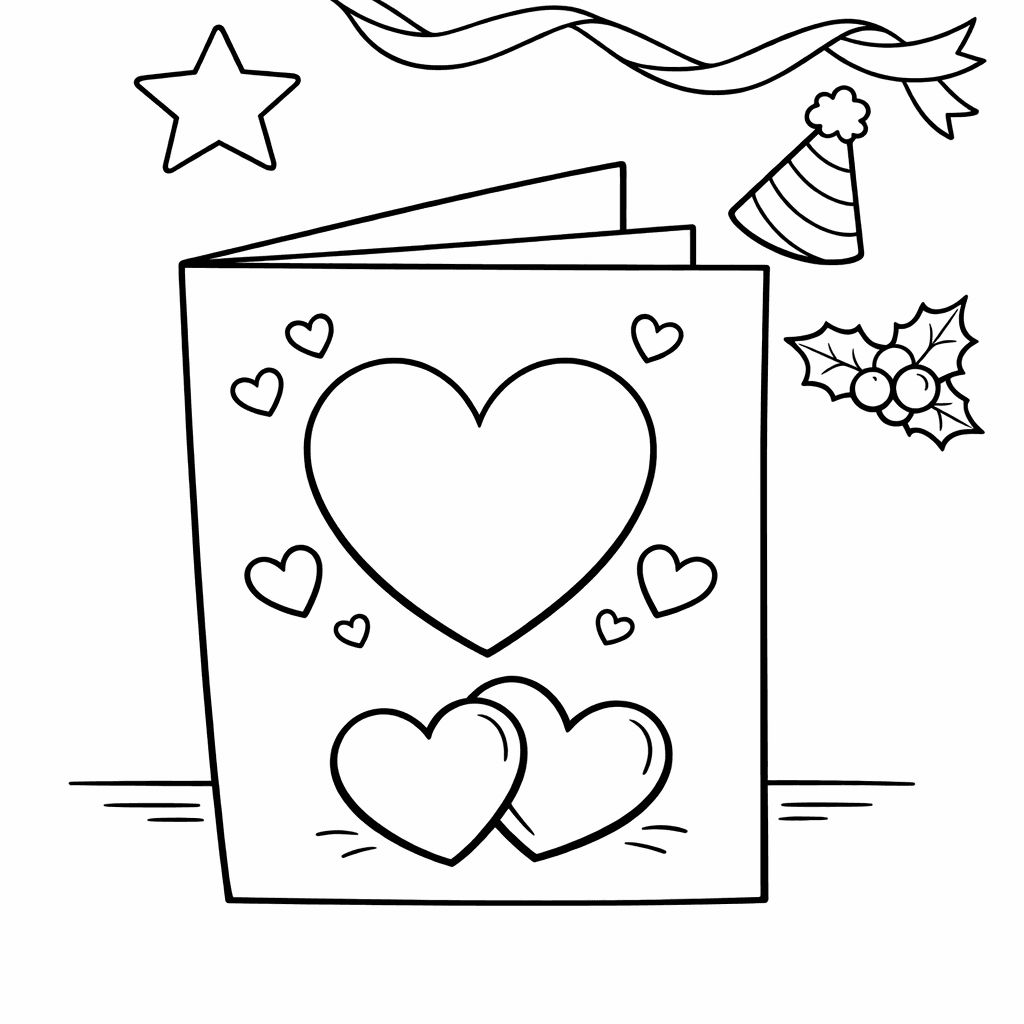 Free printable coloring page: Valentine Simple, for ages 7-12