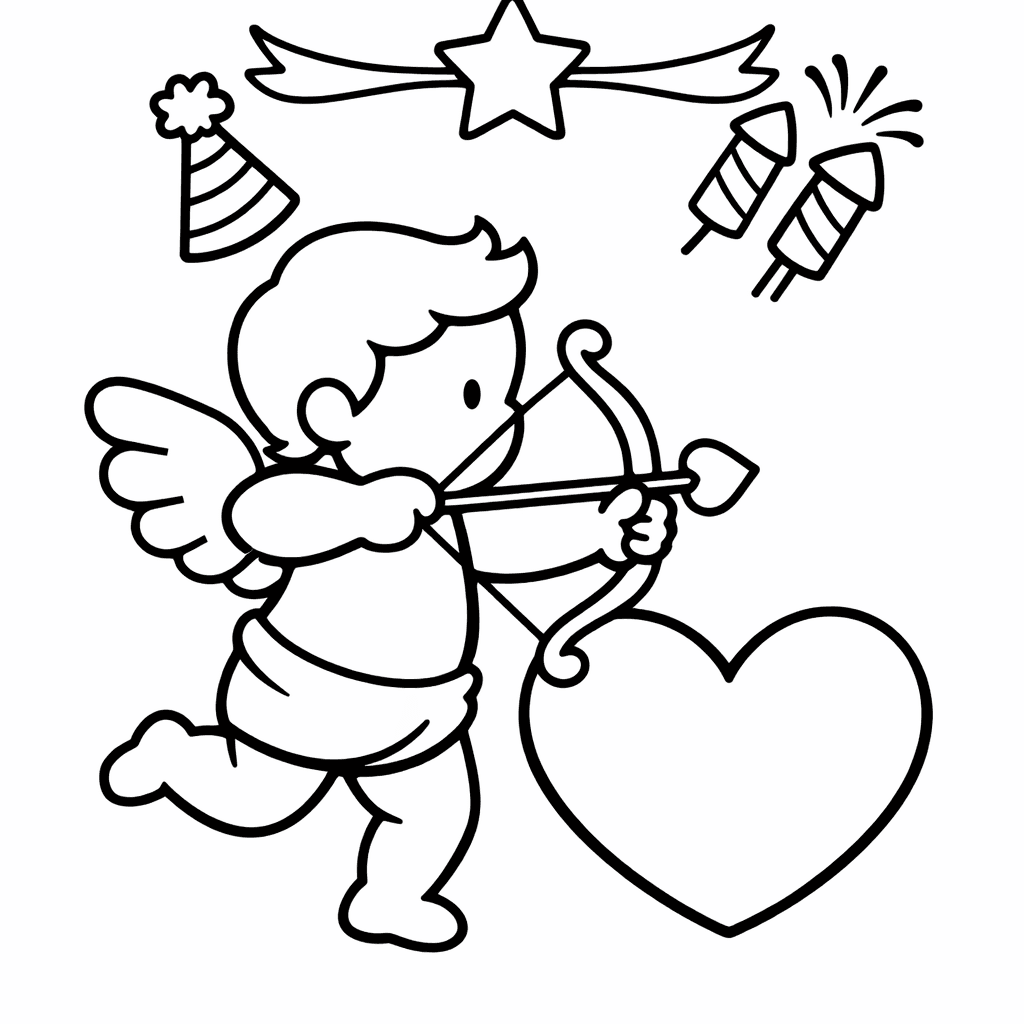 Free printable coloring page: Valentine Outline, for ages 3-6