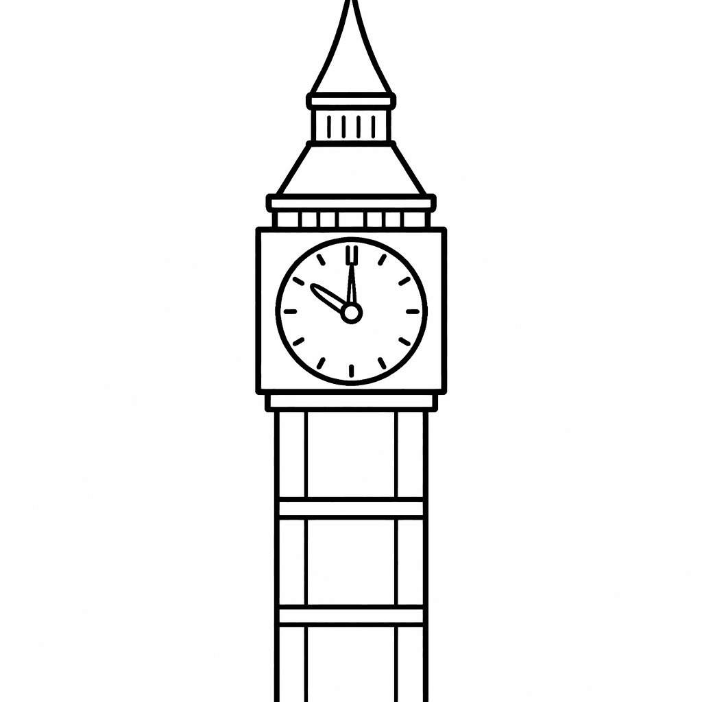 Free printable coloring page: London Landmark, for ages 3-6