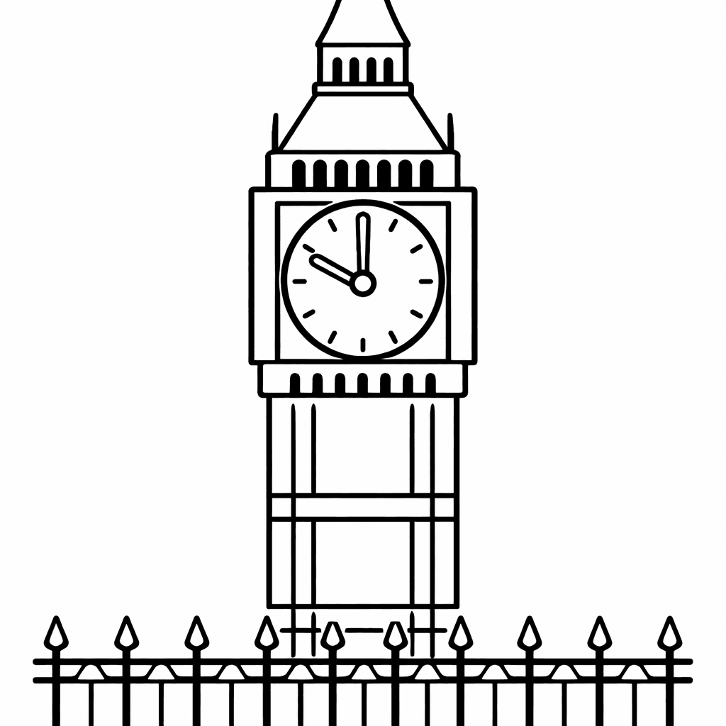 Big Ben Coloring Page — Big Ben Silhouette