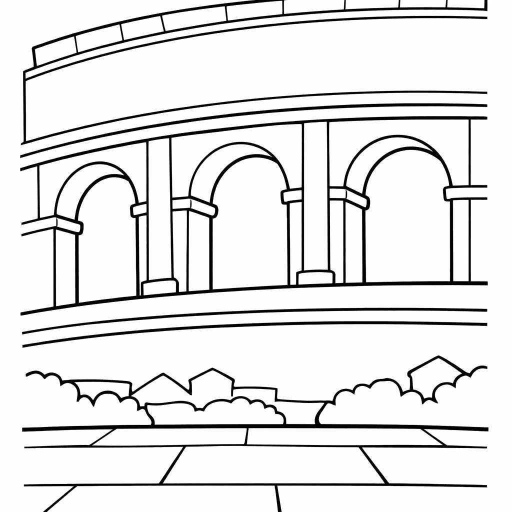 Colosseum Coloring Page — Colosseum Silhouette