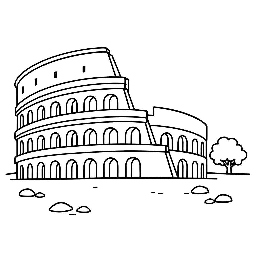 Colosseum Coloring Page — Colosseum Simple