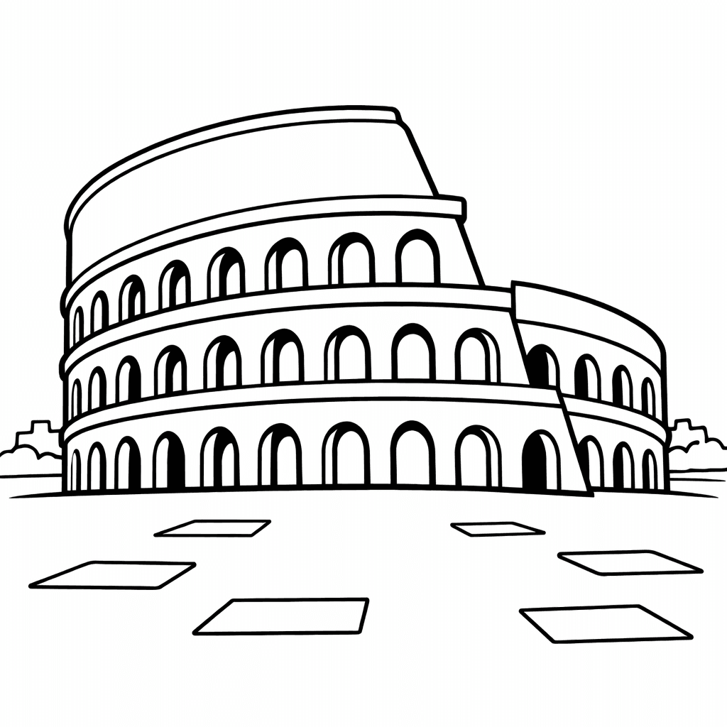 Colosseum Coloring Page — Colosseum Front