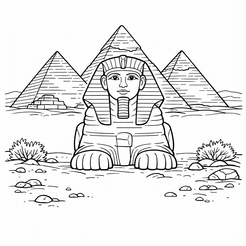 Free printable coloring page: Pyramid Silhouette, for ages 7-12