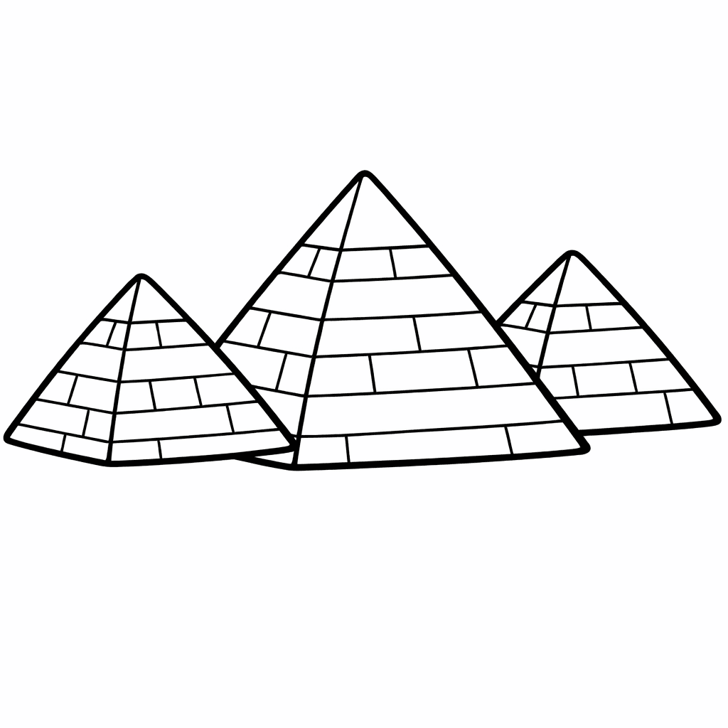 Free printable coloring page: Pyramid Simple, for ages 7-12