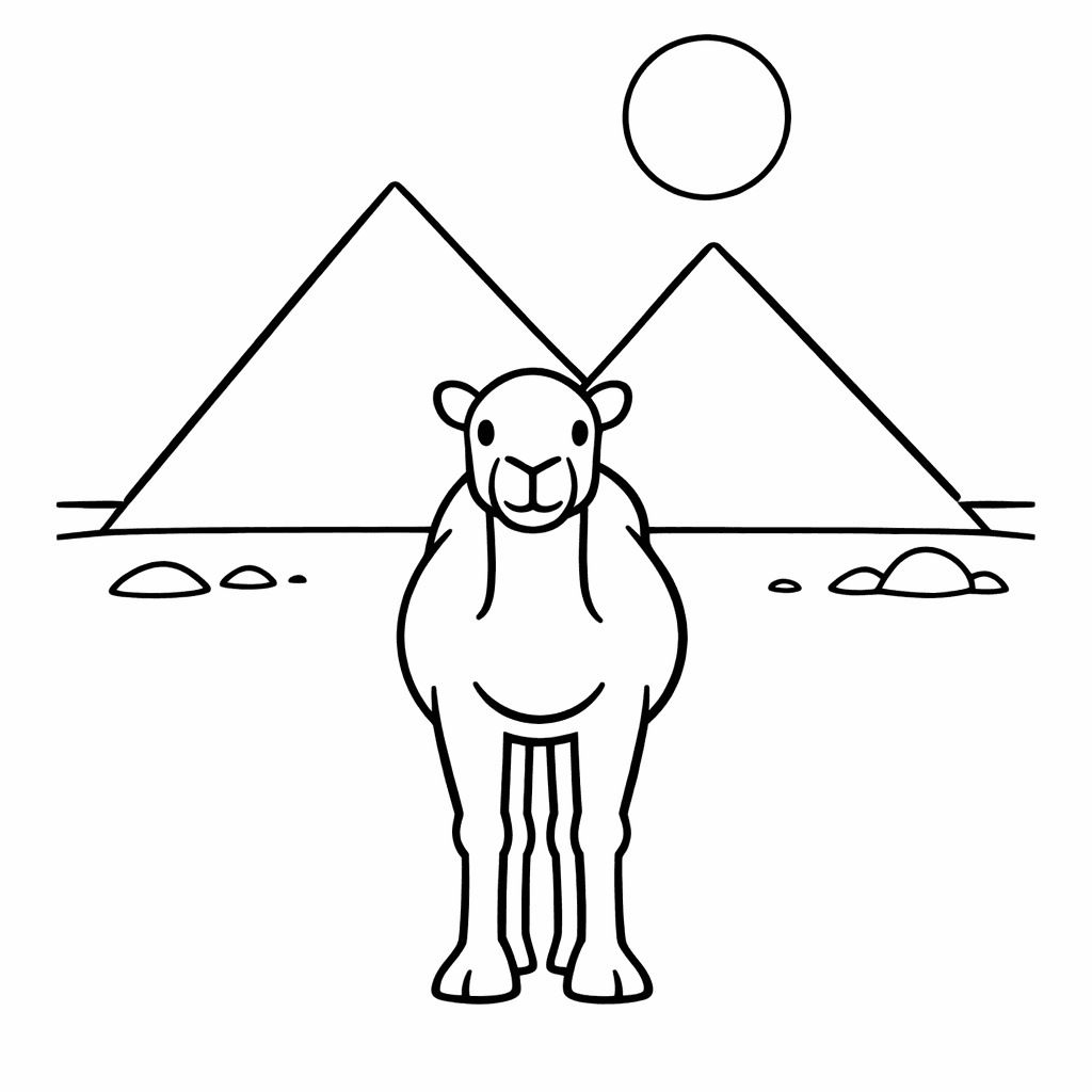 Free printable coloring page: Pyramid Simple, for ages 3-6