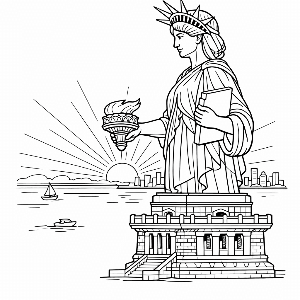 Free printable coloring page: Statue Simple, for ages 7-12