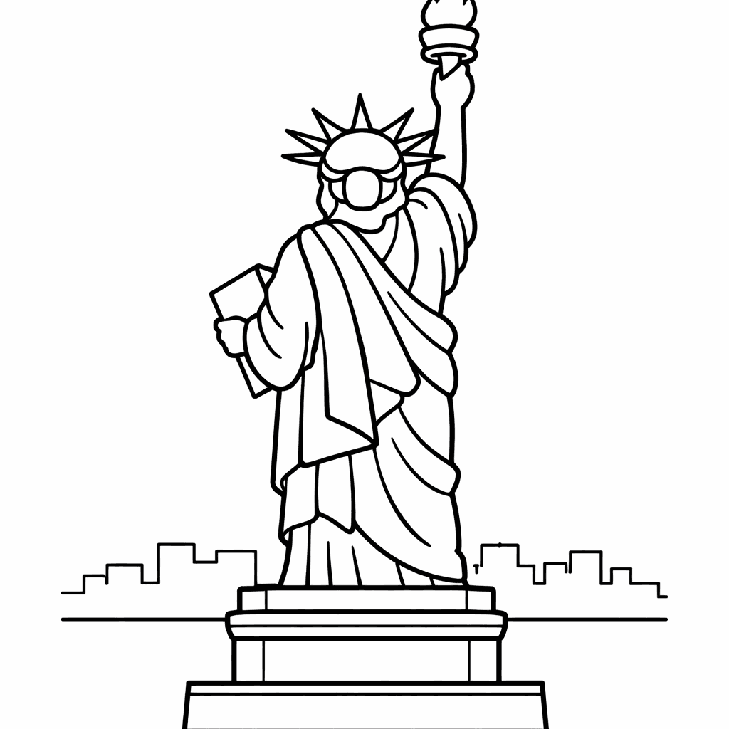 Free printable coloring page: Statue Simple, for ages 3-6