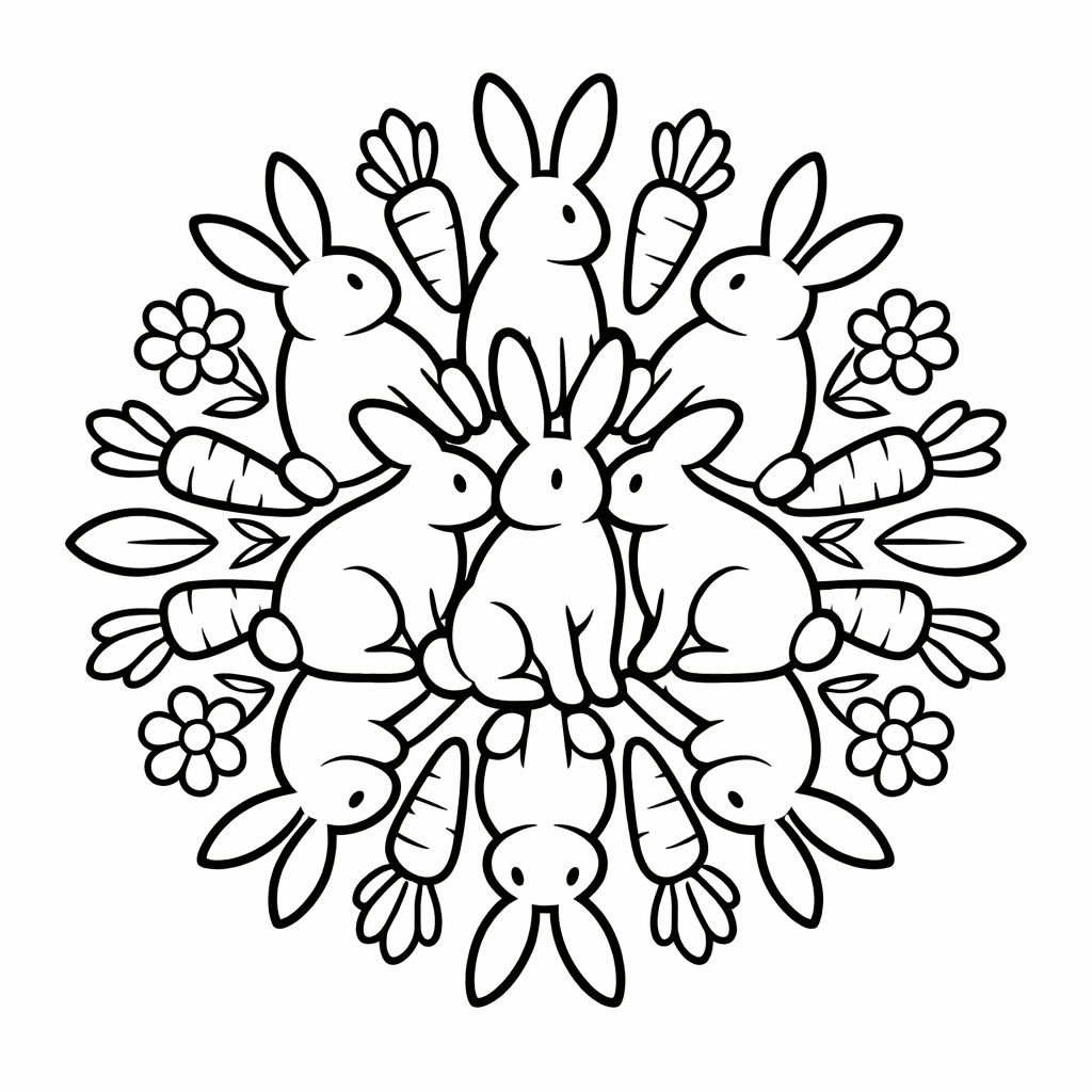Free printable coloring page: Mandala With Animal, for ages 3-6