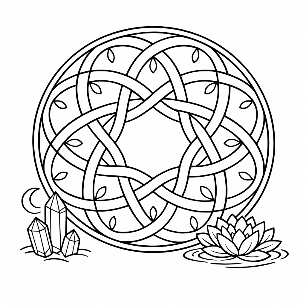 Free printable coloring page: Object Only: A Cute Simple Mandala With Clean…, for ages 7-12