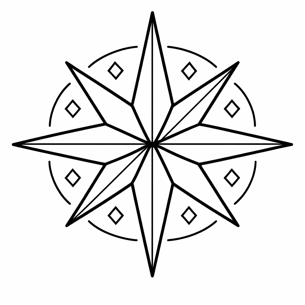 Free printable coloring page: Object Only: Two Or Three Star Mandalas Side…, for ages 3-6