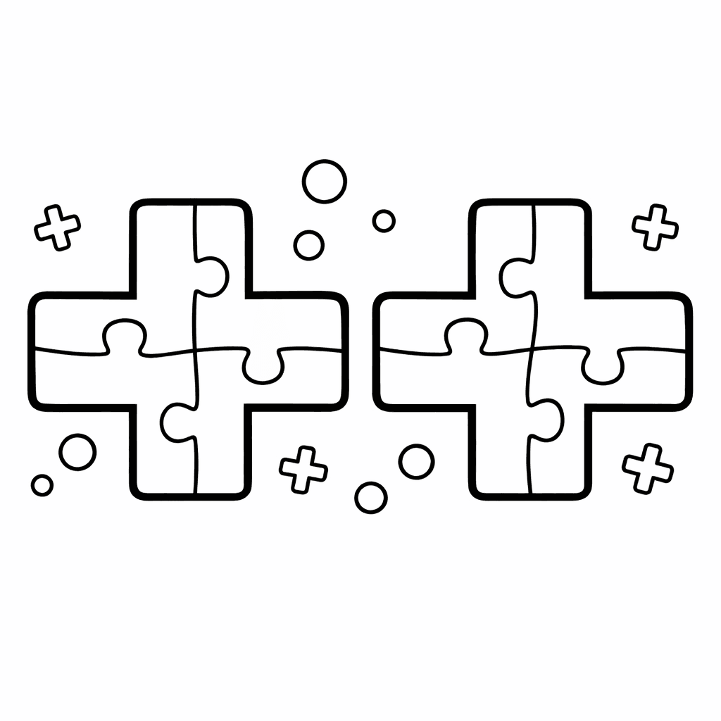 Free printable coloring page: Object Only: Two Or Three Additions Side By…, for ages 3-6