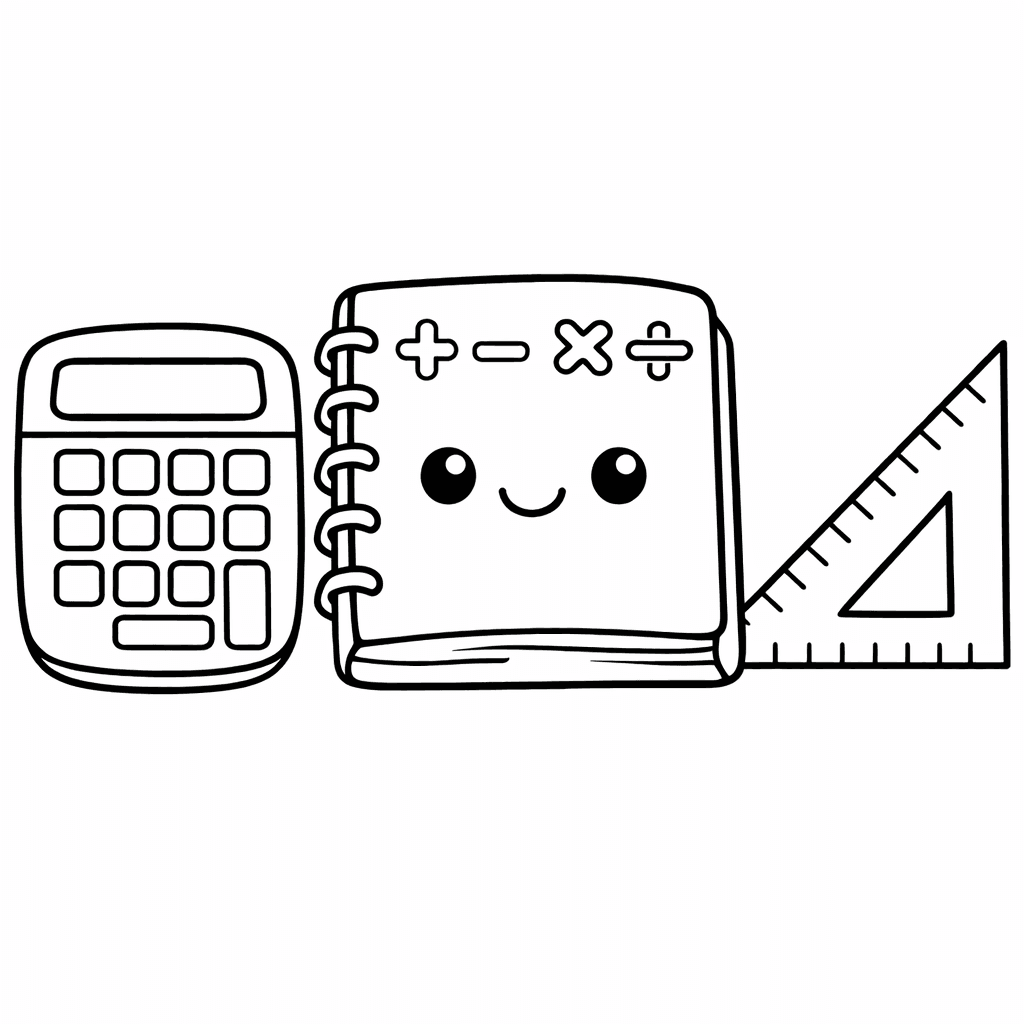 Free printable coloring page: Equation With Boxes, for ages 3-6