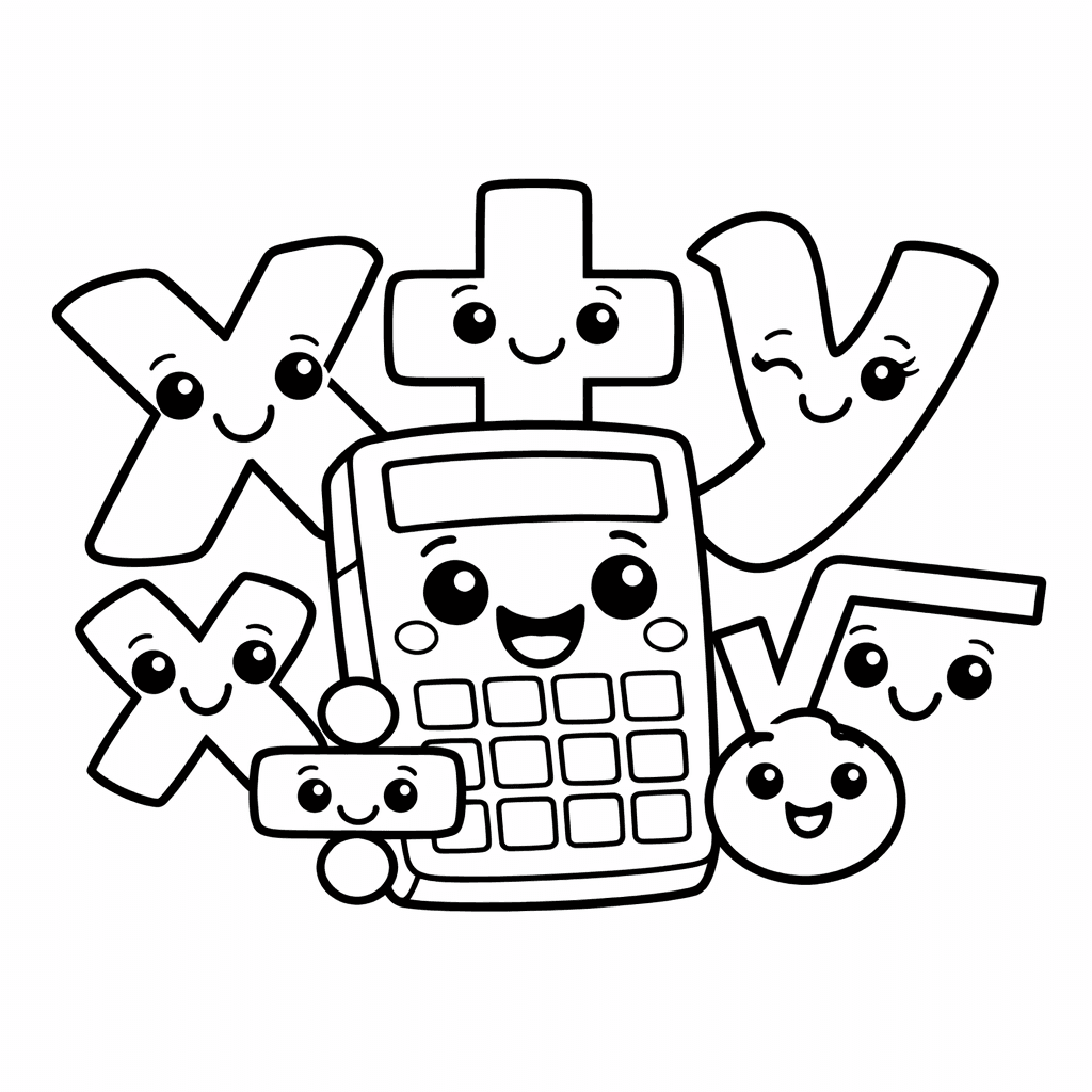 Free printable coloring page: Object Only: Two Or Three Algebra Basicss Side…, for ages 3-6
