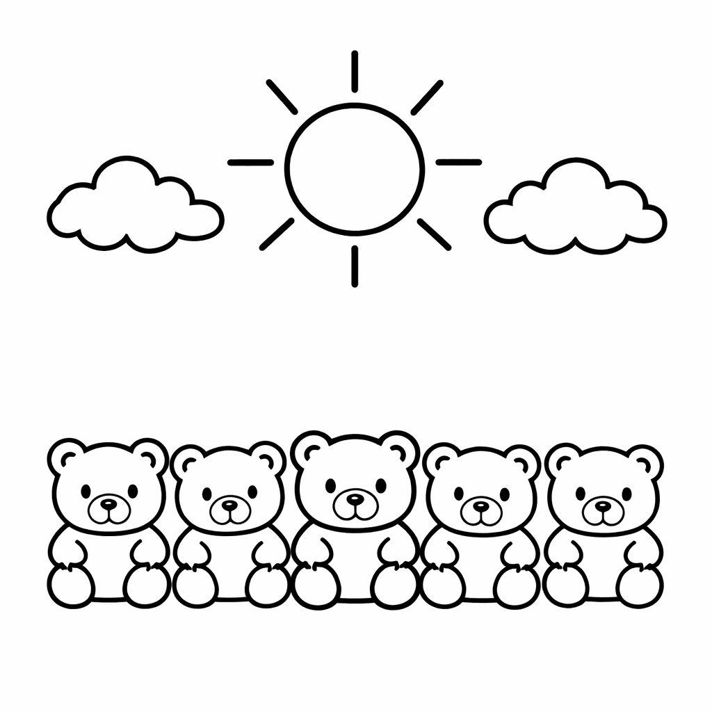 Free printable coloring page: Object Only: A Cute Counting & Numbers With…, for ages 3-6