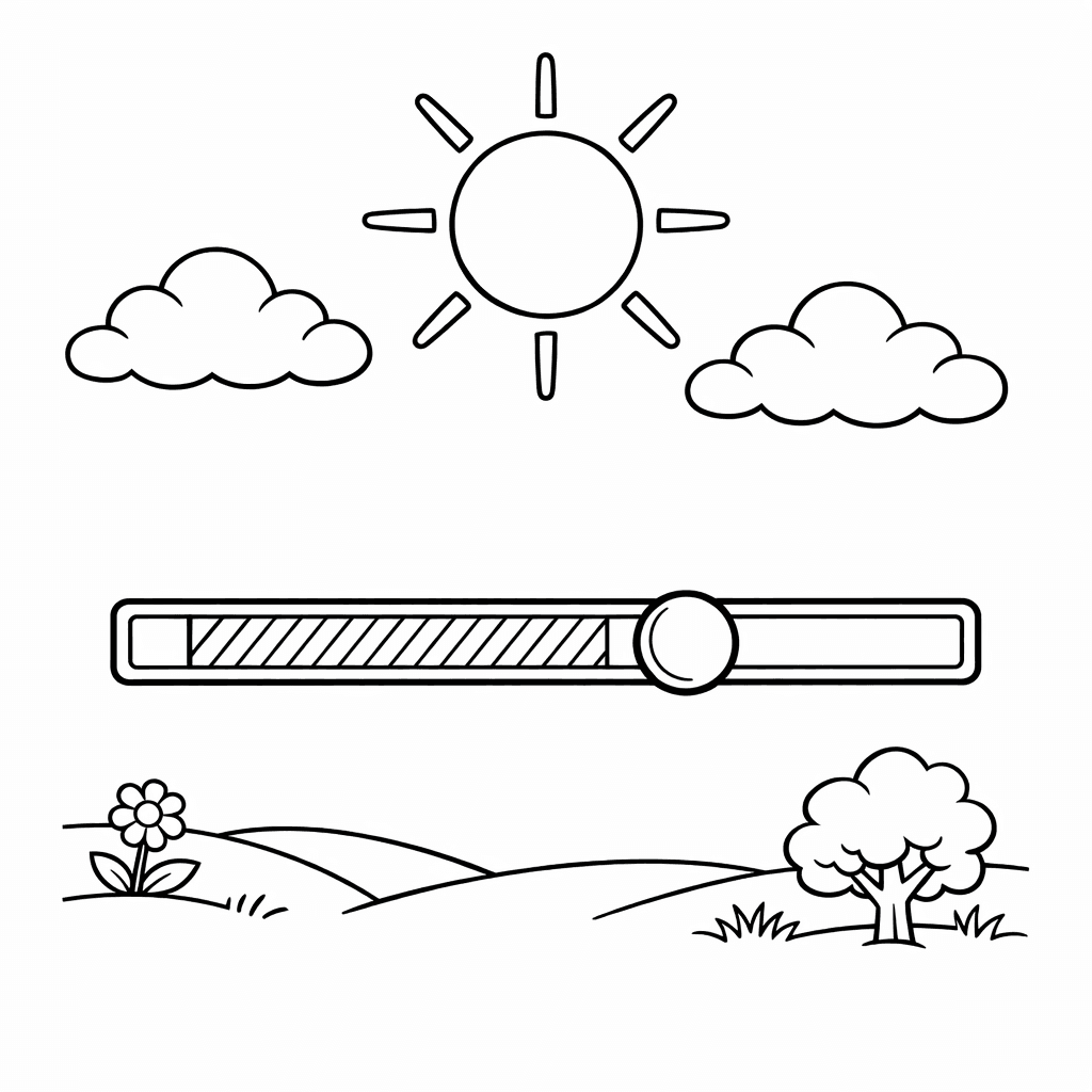 Free printable coloring page: Decimal Number Line, for ages 7-12