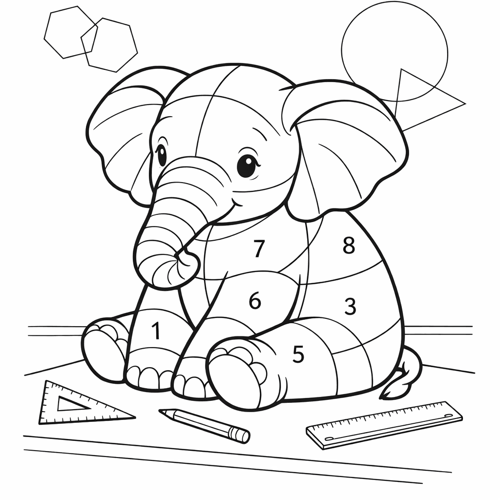 Free printable coloring page: Compass With Number Sections, for ages 7-12