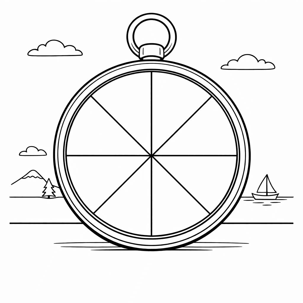 Free printable coloring page: Anchor With Number Sections, for ages 7-12
