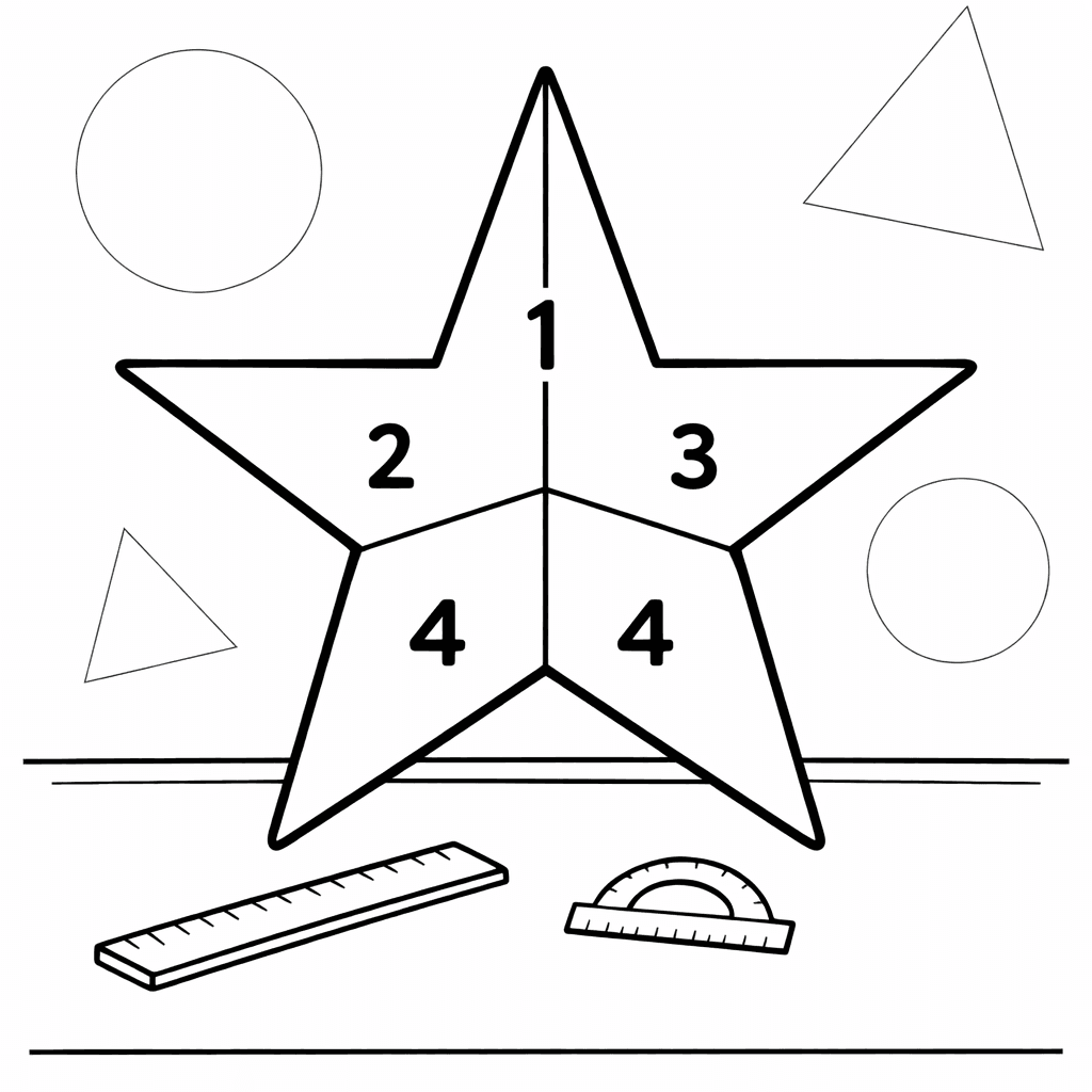 Free printable coloring page: Object Only: A Cute Division With Clean Outlines,…, for ages 3-6