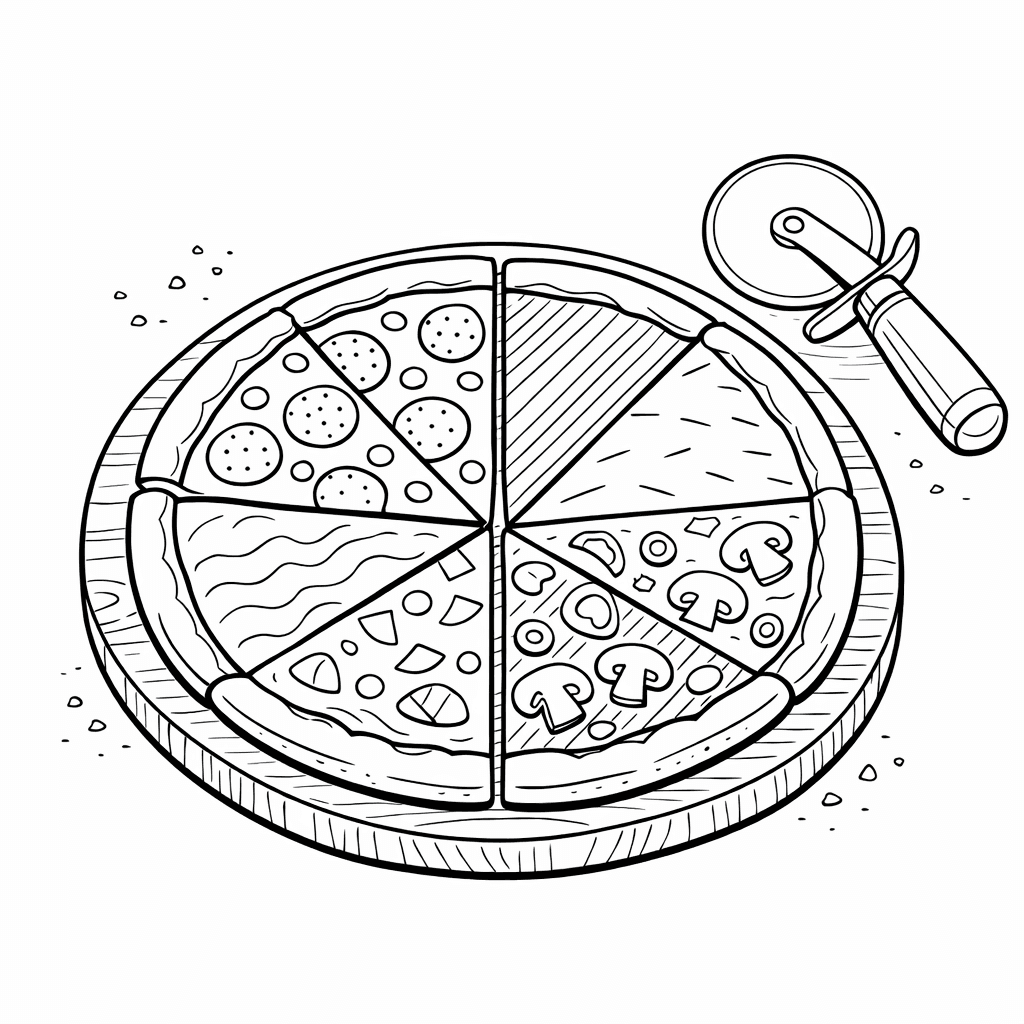 Free printable coloring page: Object Only: Two Or Three Fractionss Side By…, for ages 7-12