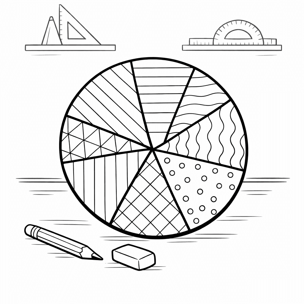 Free printable coloring page: Bar With Fraction Segments, for ages 7-12