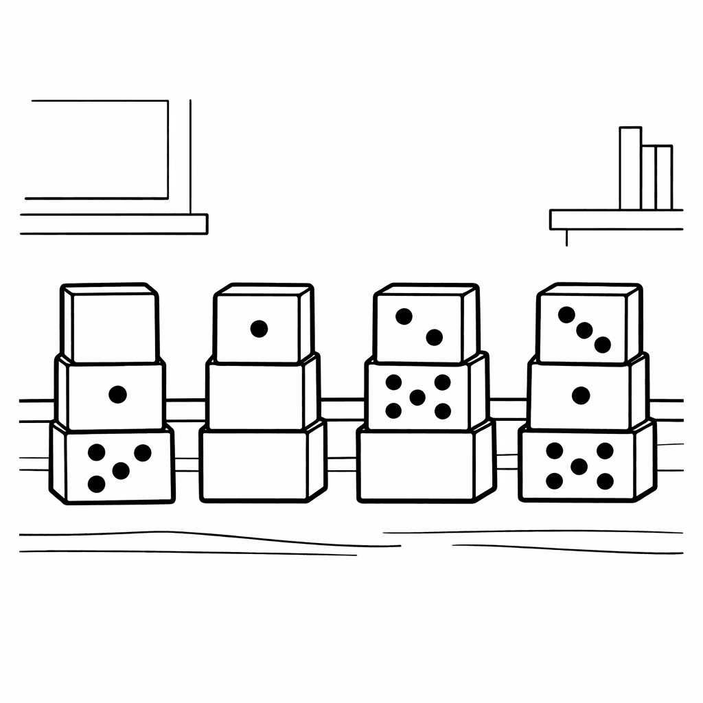Free printable coloring page: Object Only: A Cute Multiplication With Clean Outlines,…, for ages 3-6