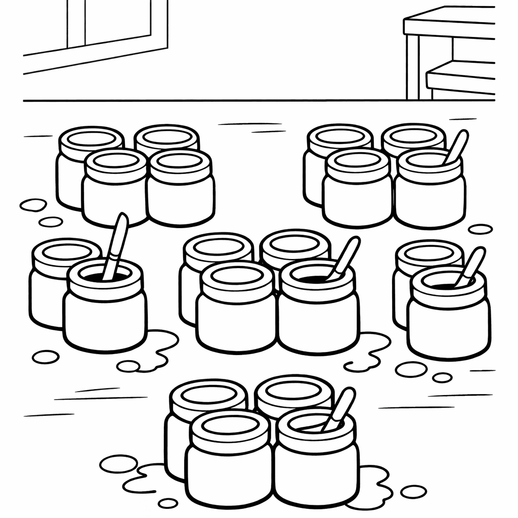 Free printable coloring page: Treasure Chest With Number Sections, for ages 3-6