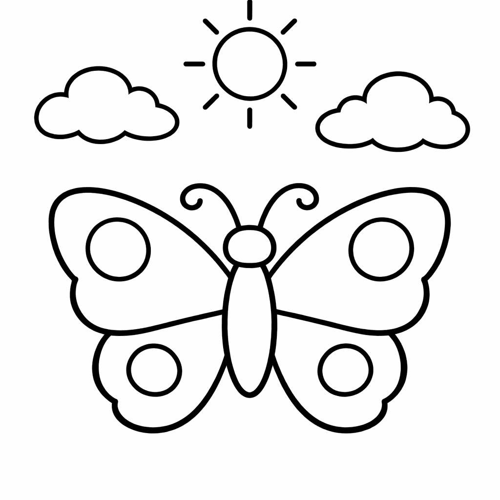Free printable coloring page: Symmetry Butterfly, for ages 3-6