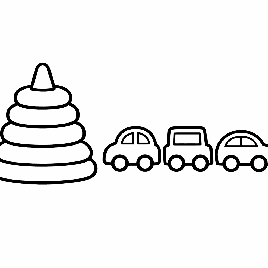 Word Problems Coloring Page — Toys On A Shelf